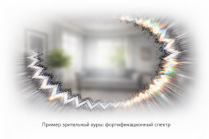 Аура мигрени (иллюстрация)