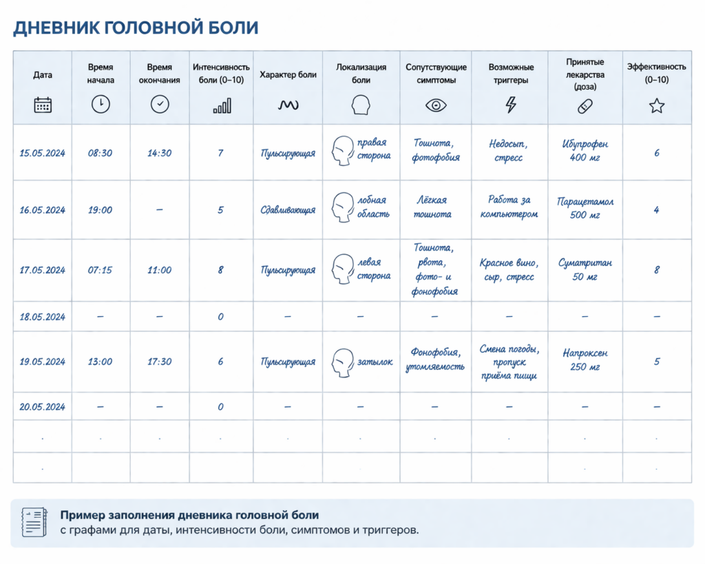 Дневник головной боли